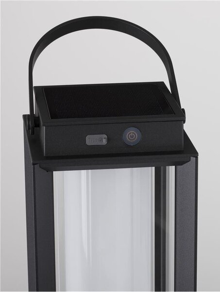 Nova Luce Venkovní stolní lampa VERHAAL, LED 2W 3000K 3,7V, IP54 solární / USB kabel Barva: Bílá
