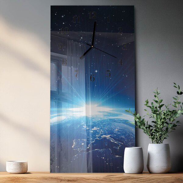 Skleněné hodiny vertikální Země Wellall zsppc-30x60-00058415
