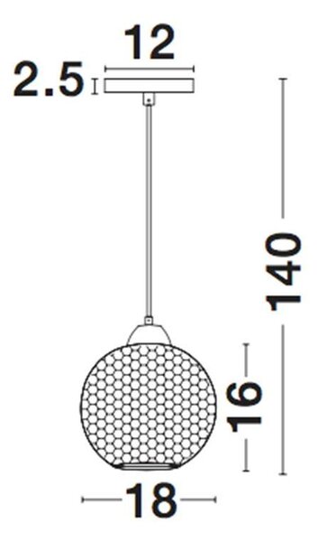 Nova Luce Závěsné svítidlo VIENTI, 18cm, E27 1x12W Barva: Modré sklo