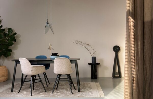 Černý jasanový rozkládací jídelní stůl ZUIVER GLIMPS 120/162x80 cm