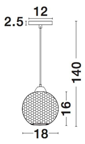 Nova Luce Závěsné svítidlo VIENTI, 18cm, E27 1x12W Barva: Modré sklo