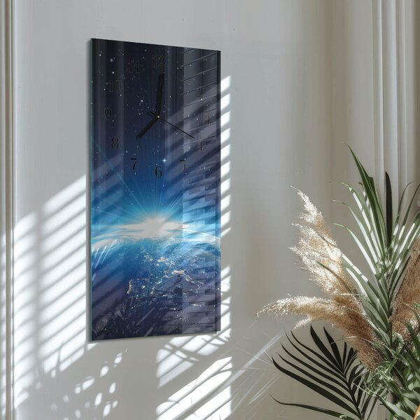 Skleněné hodiny vertikální Země Wellall zsppc-30x60-00058415