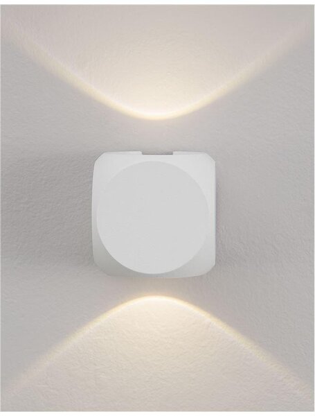 Nova Luce Venkovní nástěnné svítidlo ZARI, LED 2x2W 3000K 2x38st. IP54 světlo ve dvou směrech Barva: Bílá