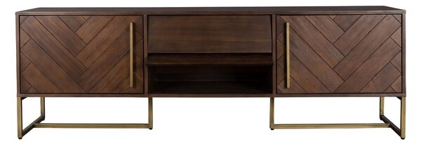 Hnědý dřevěný TV stolek DUTCHBONE Class 180 x 45 cm