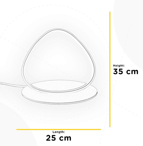 STOLNÍ LED LAMPA, 35/18/25 cm - Online Only svítidla, Online Only