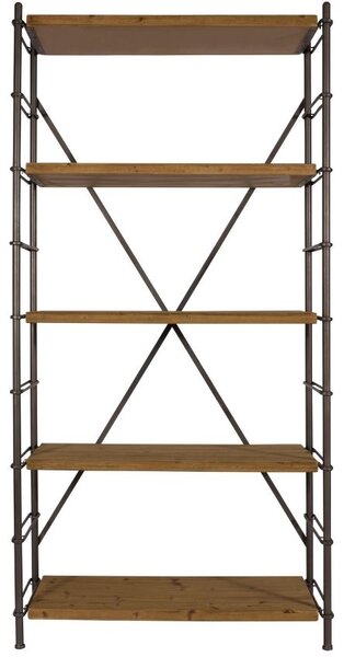 Hnědý regál DUTCHBONE Iron 200 x 100 cm