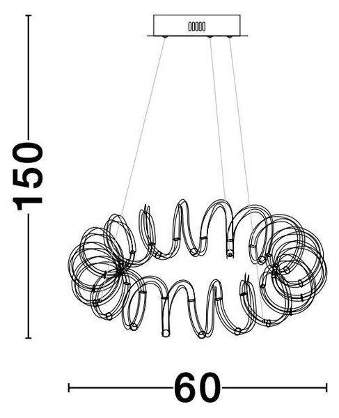 Nova Luce Závěsné svítidlo ZINIA, 60cm, LED 45W 3000K Barva: Černá