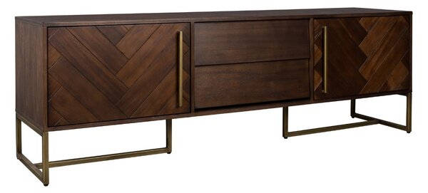 Hnědý dřevěný TV stolek DUTCHBONE Class 180 x 45 cm