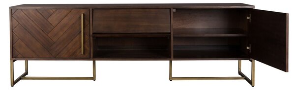 Hnědý dřevěný TV stolek DUTCHBONE Class 180 x 45 cm