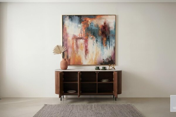 Miotto Ořechová komoda Tracino 160 x 40 cm s dekorem travertinu