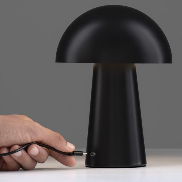 Nova Luce Černá kovová nabíjecí stolní LED lampa Ande