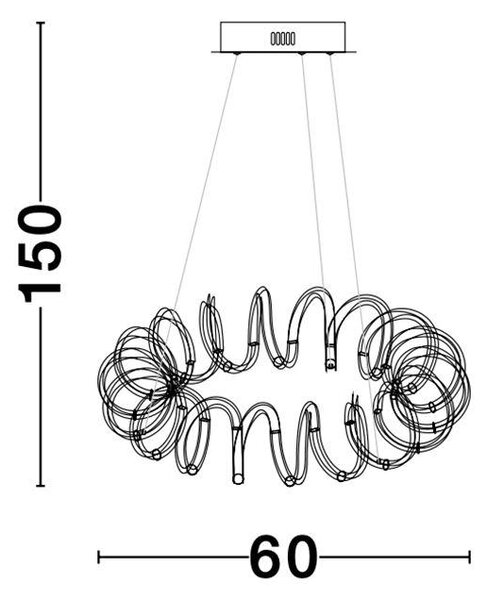 Nova Luce Závěsné svítidlo ZINIA, 60cm, LED 45W 3000K Barva: Černá