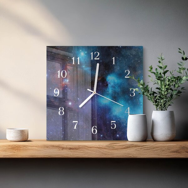 Skleněné hodiny Hvězdná obloha zskb-30x30-00082696
