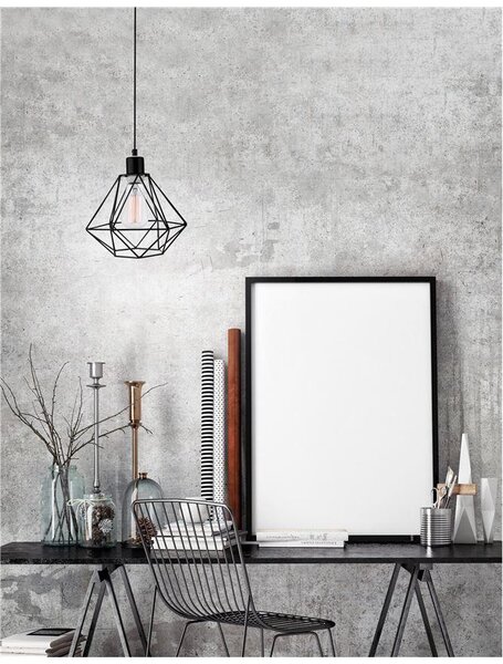 Nova Luce Závěsné svítidlo PIETRA matný černý kov E27 1x12W