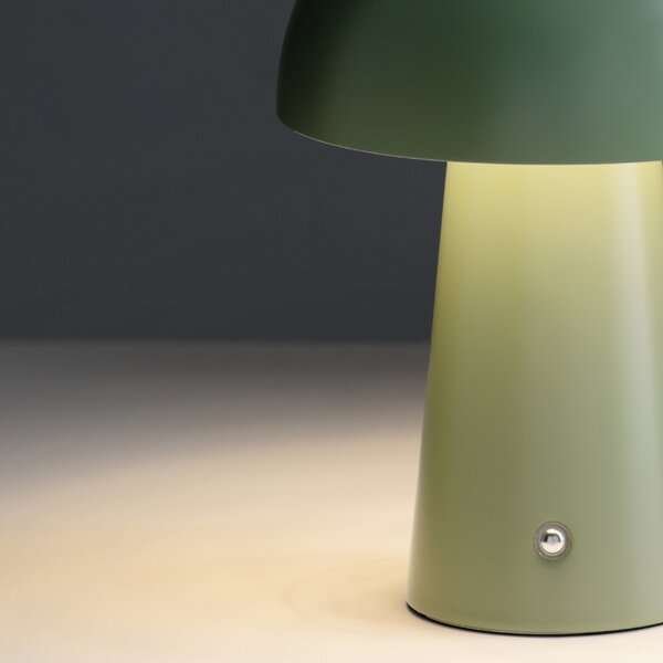 Nova Luce Zelená kovová nabíjecí stolní LED lampa Ande