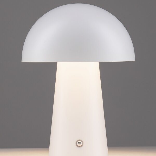 Nova Luce Bílá kovová nabíjecí stolní LED lampa Ande