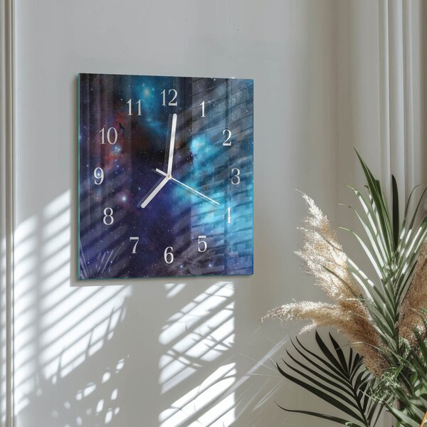 Skleněné hodiny Hvězdná obloha zskb-30x30-00082696