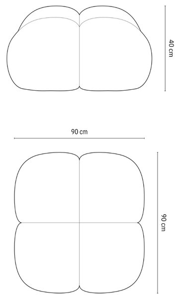 -25 % Dny MOMENTI– Cosmopolitan Design Šedá podnožka Loretto 90 x 90 cm