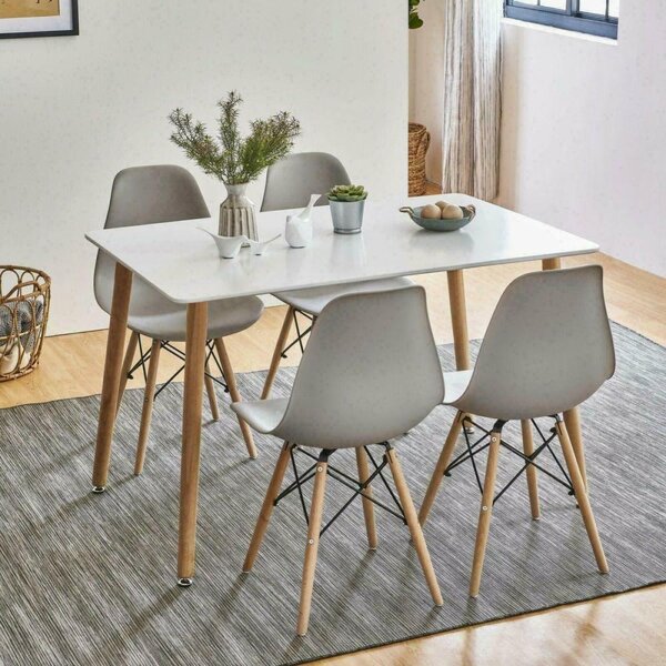 Set jídelního nábytku stůl KARUP + 4ks židle ANDERSON šedá