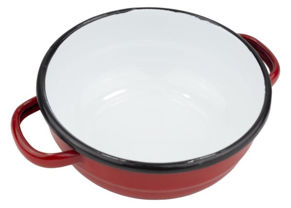 VEF Smaltovaná selská mísa s uchy ø 14 cm bílá - 00000-0000160A