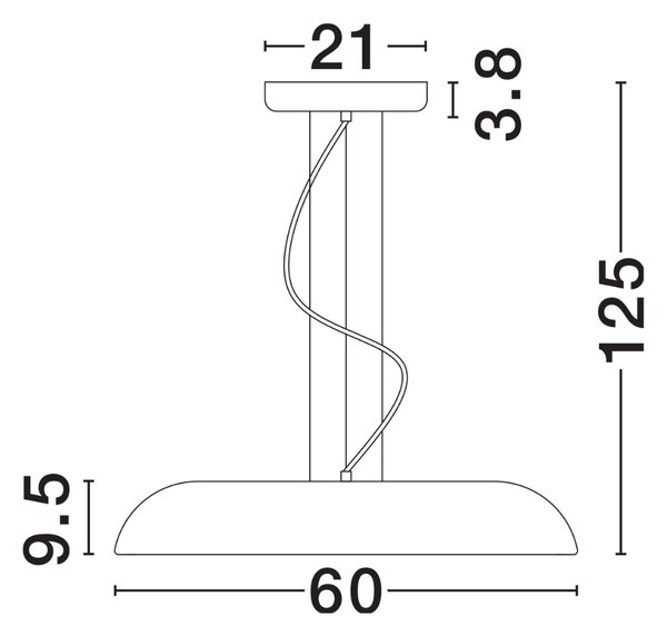 Nova Luce Hnědé kovové závěsné LED světlo Felicia 60 cm