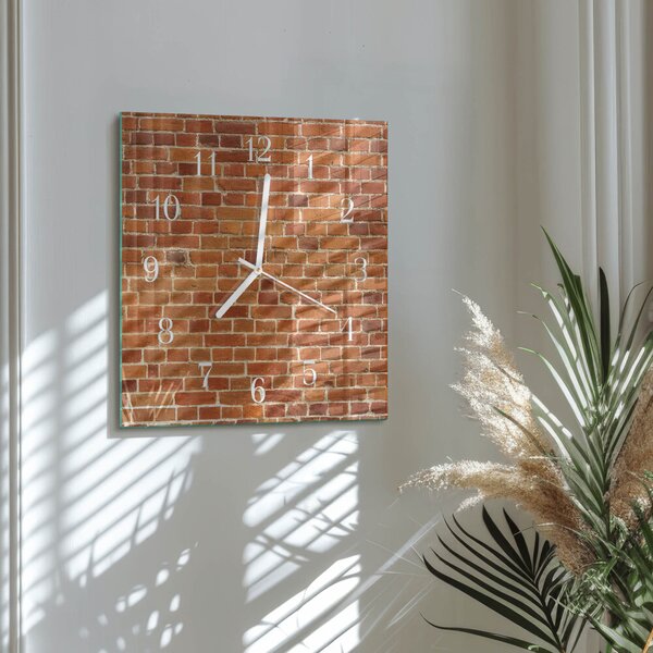Skleněné hodiny Cihlová zeď zskb-30x30-00092495