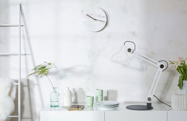 Bílé nástěnné mramorové hodiny ZUIVER MARBLE TIME 25 cm