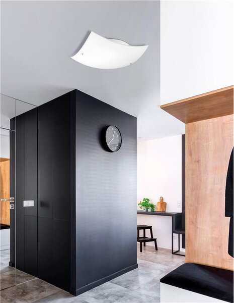 Nova Luce Stropní svítidlo QUALE matné bílé sklo chromovaný kov E27 2x12W