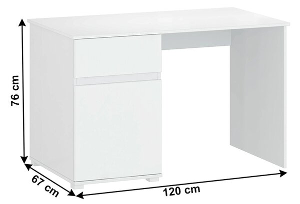 PC stolek Lafer 1D1S/120 (bílá)