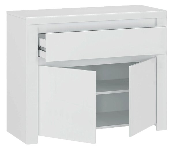Komoda Lafer 2D1S (bílý lesk)