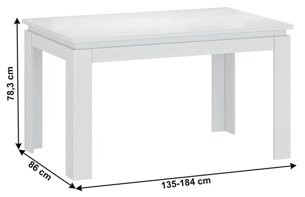 Jídelní stůl Lafer (bílá) (pro 4 až 6 osob)