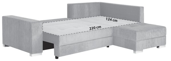 ROHOVÁ SEDAČKA, textil, kompozitní dřevo, šedohnědá P & B - Sedací soupravy, Online Only