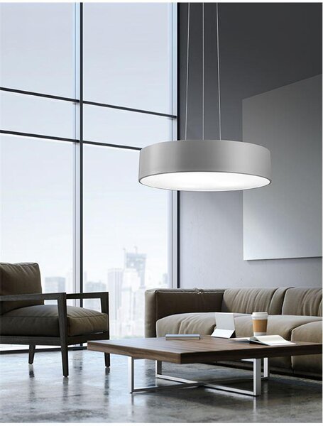 Nova Luce Závěsné svítidlo RODA šedý hliník akrylový difuzor LED 46W 3000K