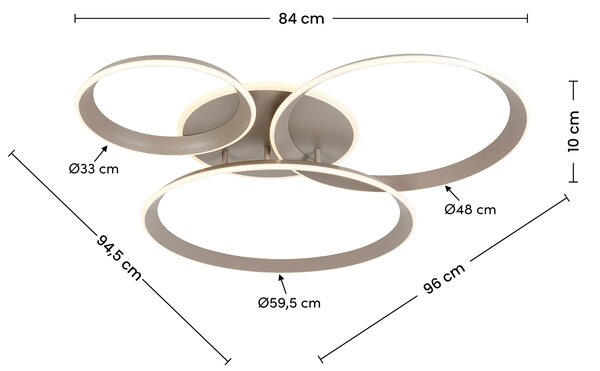 STROPNÍ LED SVÍTIDLO, 96/84/10 cm Dieter Knoll - Stropní svítidla