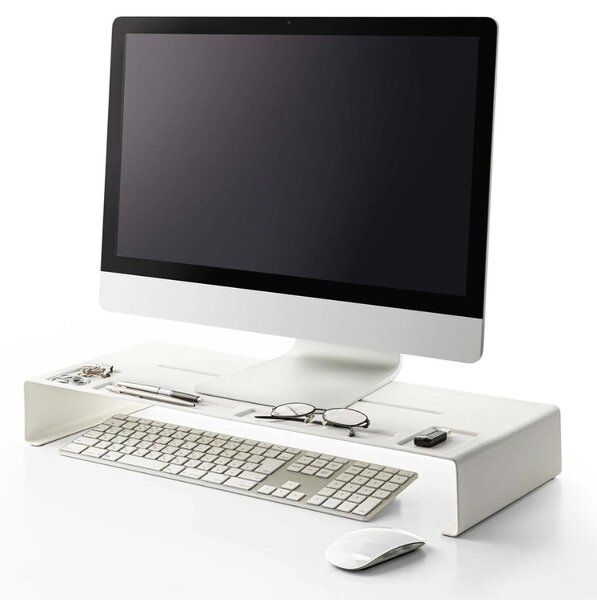 Bílý kovový podstavec pod monitor Yamazaki Frame 59 cm
