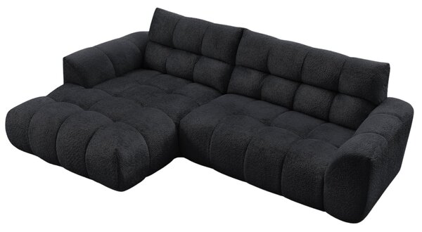 -25 % Dny MOMENTI– Bobochic Paris Černá rohová pohovka Jaya 277 cm, levá