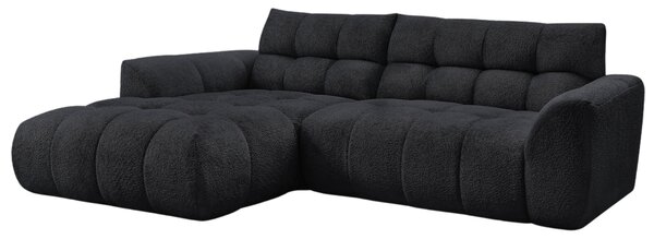 -25 % Dny MOMENTI– Bobochic Paris Černá rohová pohovka Jaya 277 cm, levá