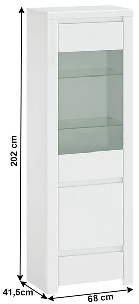 Vitrína Lafer 1D1W1S (bílá)