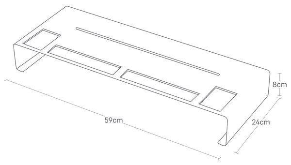 Bílý kovový podstavec pod monitor Yamazaki Frame 59 cm