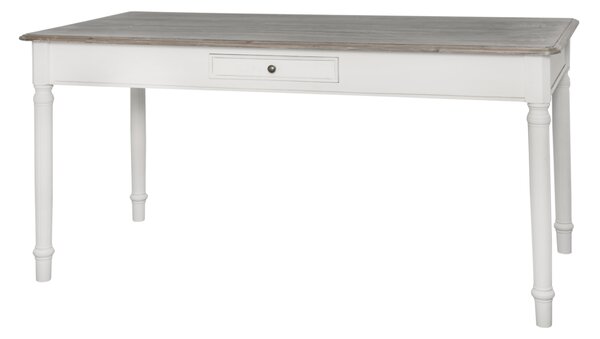 Jídelní stůl Ravenna 160x80 cm, bílá/hnědá