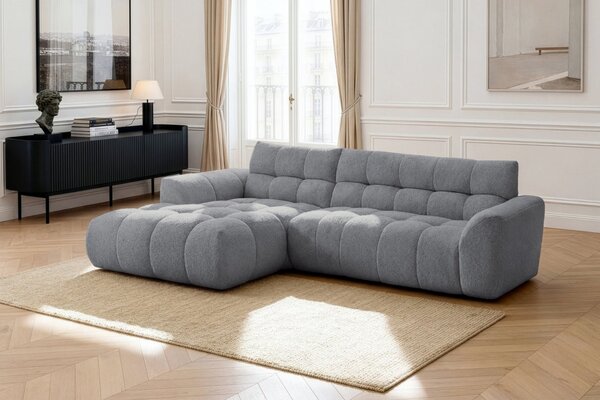 -25 % Dny MOMENTI– Bobochic Paris Šedá rohová pohovka Jaya 277 cm, levá