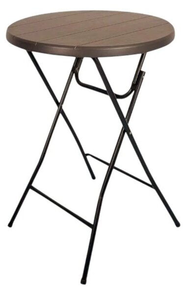 AKCE! Bistro stolek koktejlový průměr 80 cm - IMITACE RATANU BSTL80R Barva ubrusu: ČERNÁ / BLACK