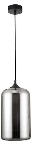 Nova Luce Závěsné svítidlo SAVAZ chromové sklo černý kov černý kabel E27 1x12W