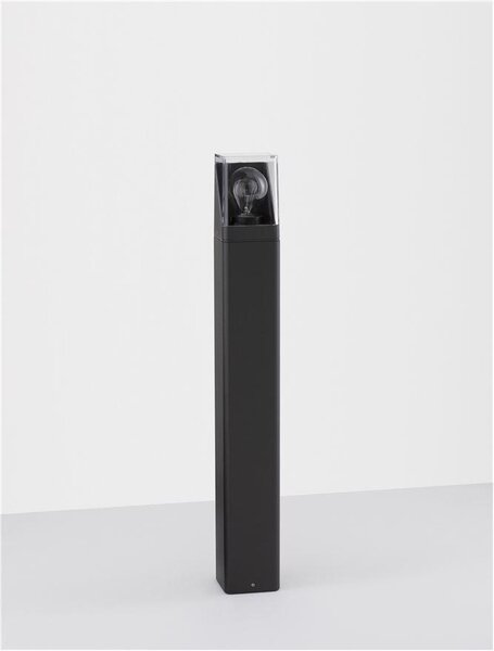Nova Luce Venkovní sloupkové svítidlo SELENA antracitový hliník a čirý akryl E27 1x12W IP65