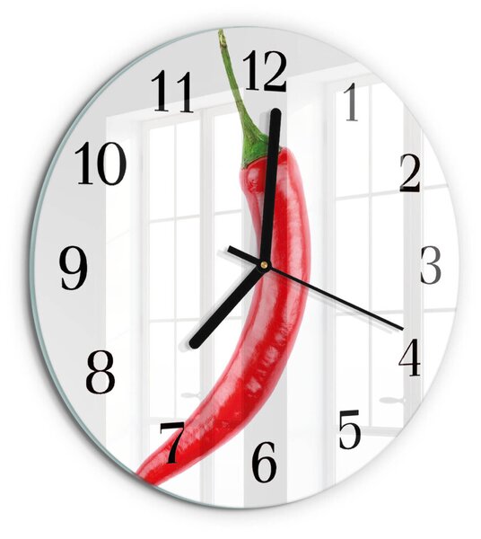 Skleněné nástěnné hodiny Chilli paprička zsoc-fi30-00183550
