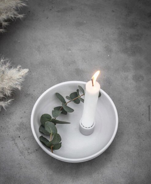Storefactory Scandinavia Keramický svícen Lidatorp M - Light Grey SF106