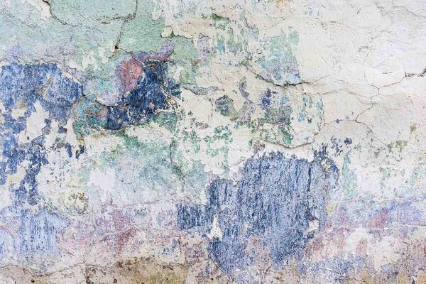 DIMEX | Vliesová fototapeta Špinavá modrá zeď MS-5-2423 | 375 x 250 cm | zelená, modrá, bílá