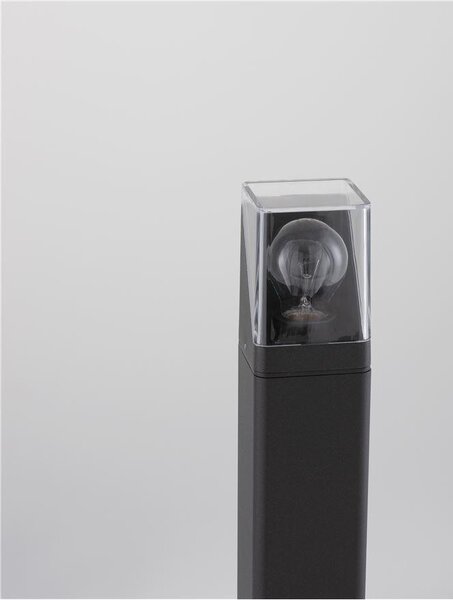 Nova Luce Venkovní sloupkové svítidlo SELENA antracitový hliník a čirý akryl E27 1x12W IP65