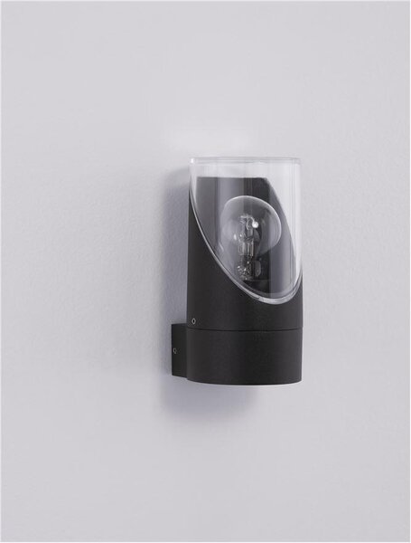Nova Luce Venkovní nástěnné svítidlo SELENA antracitový hliník a čirý akryl E27 1x12W IP65