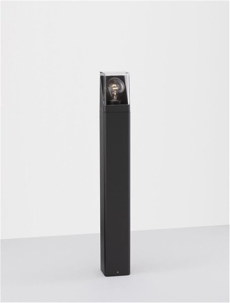 Nova Luce Venkovní sloupkové svítidlo SELENA antracitový hliník a čirý akryl E27 1x12W IP65